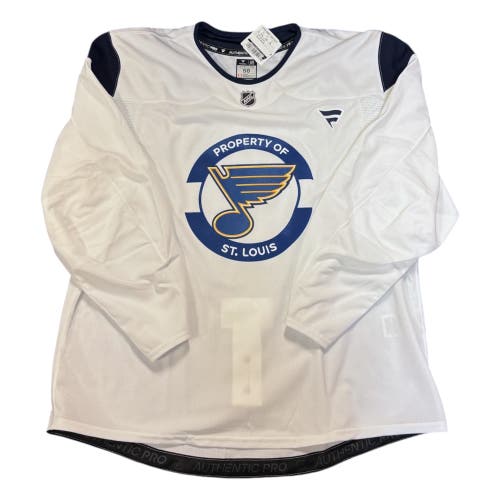 Fanatics St. Louis Blues White Size 58 Pro Stock Men's Practice Jersey MiC (New)