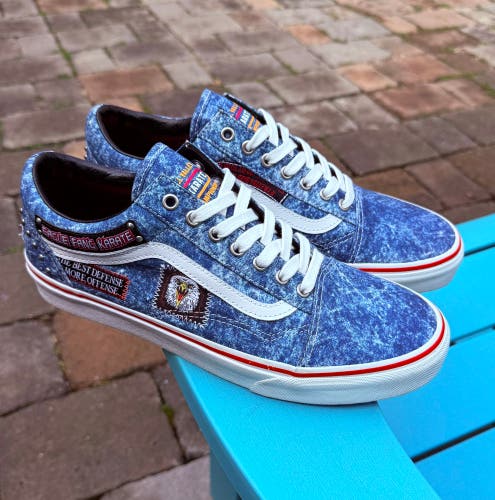 Mens Vans X Cobra Kai Old Skool "Eagle Fang Karate" Blue/White Sneakers Sz 10.5