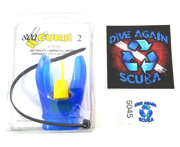 Scuba Diving SeaCURE X Type Moldable Mouthpiece Blue 2 NEW Mouth Piece