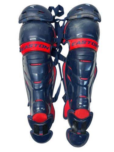 Used Easton ELITE X Catchers Leg Guards Navy Blue Intermed 11835-S000202848