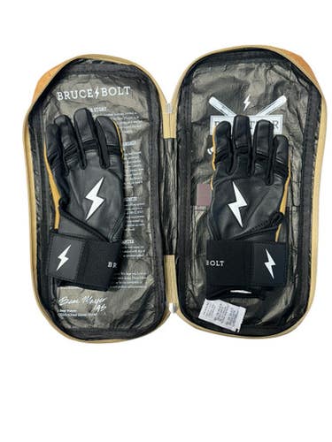 Used PREMIUM PRO LONG CUFF BB/SB Batting Gloves Black SM 11835-S000203974