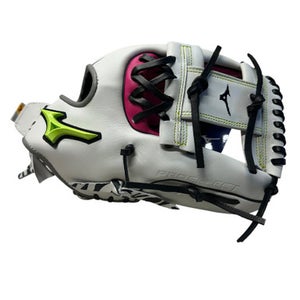 Used Mizuno GPSF-80DD RH Throw Fastpitch Gloves White And Pink 12" 11835-S000203984
