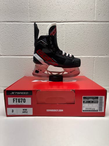 2023 CCM JetSpeed FT670 Hockey Skates Wide Width Size 3 (New)