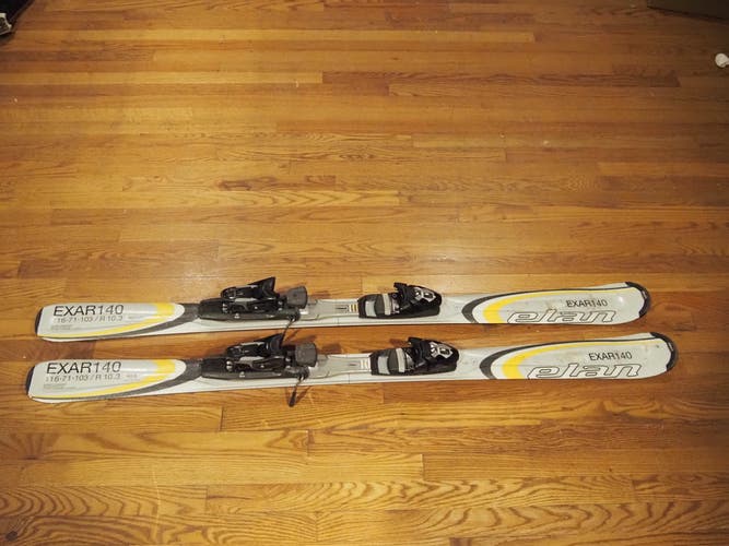 Unisex All Mountain 140 cm Elan EXAR Skis With Bindings Max Din 10 (Used)