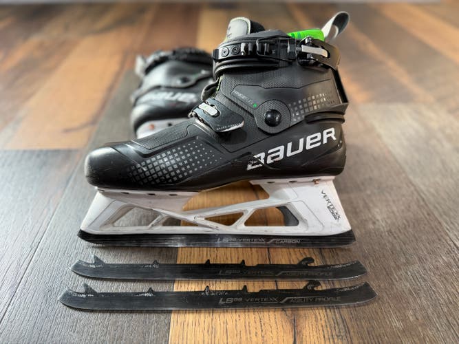 Bauer Konekt Hockey Goalie Skates Regular Width 8 With Extra Steel