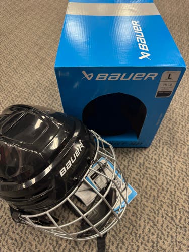 Large Bauer Re-Akt 90 Helmet (New) Combo