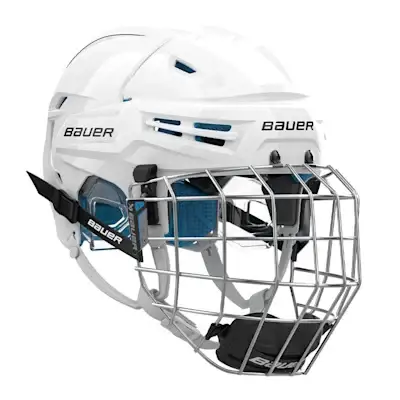 New Large Bauer White  Re-Akt 65 Helmet Combo