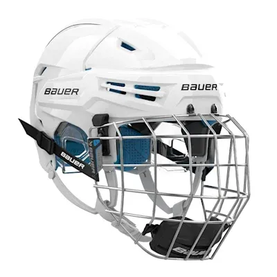 New Large Bauer White Re-Akt 65 Helmet Combo