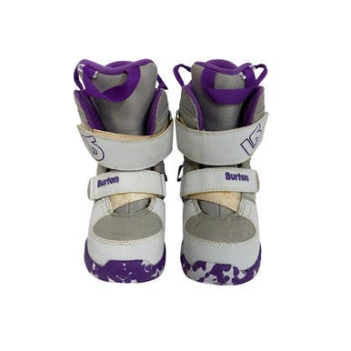 Used Burton MINI GROM Girls Snowboard Boots Purple Youth 11.0 11406-S000108668