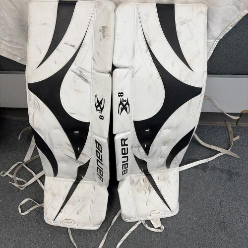 Senior Size 35 Inch Bauer GP XR8 Pro Sizing Ice Hockey Goalie Leg Pads.