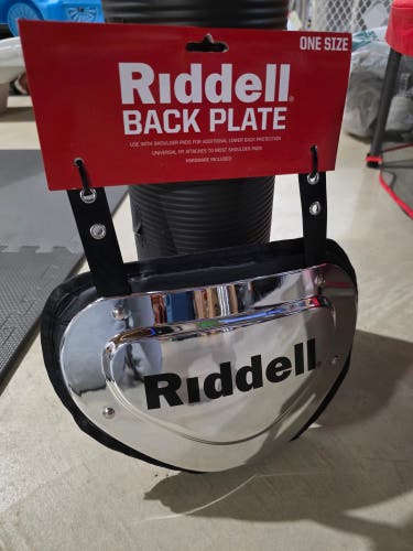 Riddell Football Back Plate Chrome/Black One Size Protective Gear #8055699 NWT