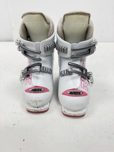 Used Roces AJUSTABLE Girls DH Ski Boot White 160 MP - Y09 11860-S000304243