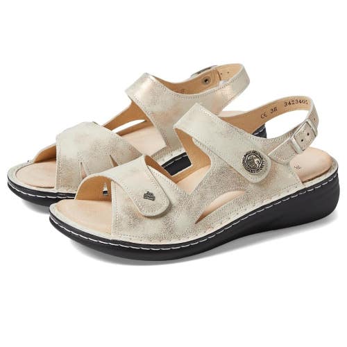 Finn Comfort Barbuda Sandals Women's 7.5-8 Gold Leather Adjustable Strap VER1175