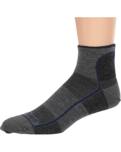 Darn Tough Vermont Socks Mens XL Charcoal Merino Wool Quarter Activewear GBO2432