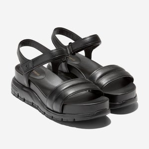 Cole Haan Zerogrand W32658 Sandals Womens US 9 Black Leather Ankle Strap VER1149