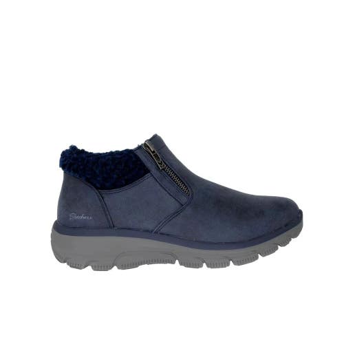 Skechers Easy Going 167868-NVY Women 11 Navy Memory Foam Ankle Snow Boot ZAP2178