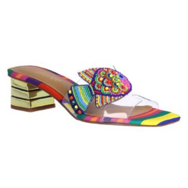 J. Renee Roline Sandals Women's 5.5 Multicolor Square Toe Slip-On Slide VER1192