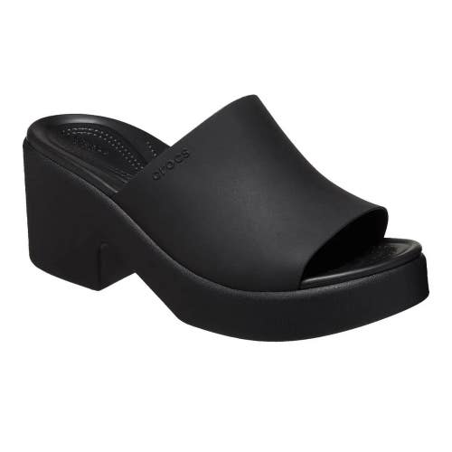 Crocs Brooklyn 209408-060 Sandals Women's US 7 Black Slip On Block Heel GBO2614