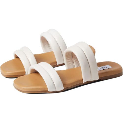 Steve Madden Wizen Sandals Women's US 6 Bone Leather Two Strap Slides ZAP2093