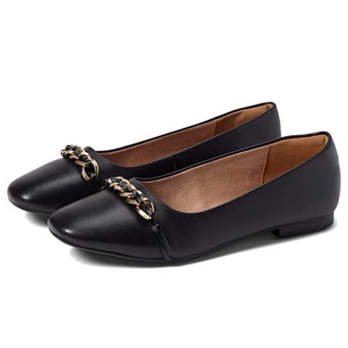 Rockport Zoie CI9673 Ballet Flats Women Black Leather Square Toe Slip On HTAT254