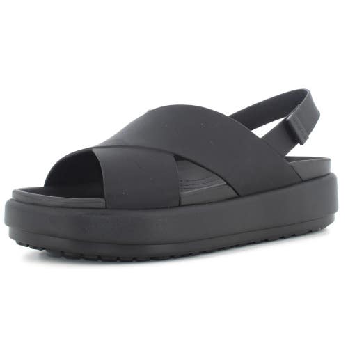 Crocs Brooklyn Luxe X-Strap 209407-060 Sandals Women's 6 Black Slingback GBO2611