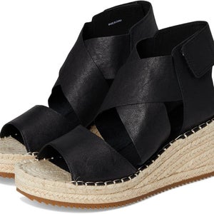 Eileen Fisher Willow Sandals Women's US 9 Black Crisscross Espadrille VER1201