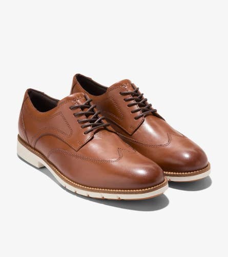 Cole Haan FlexGrand360 C40440 Oxfords Men's 10.5 Tan Wingtip Dress Shoes VER1173