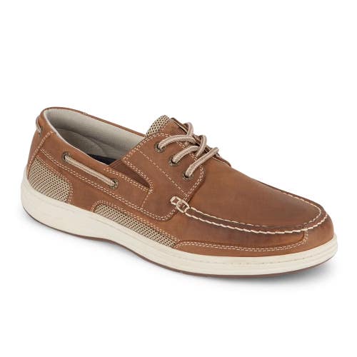 Dockers Beacon Men's US 10 Dark Tan Leather Moc Toe Casual Boat Shoe VER1168