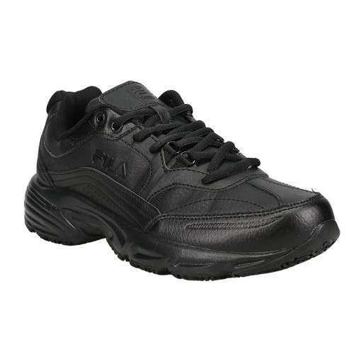 Fila Memory Workshift 1SG30002-001 Men's US 12 Black Leather Work Shoes VER1155