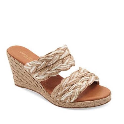 Andre Assous Nolita Sandals Women's US 9 Natural Wedge Heel Espadrille VER1194
