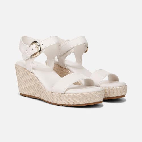 Naturalizer Stella I9911L2100 Sandals Women's 9 White Leather Wedge Heel VER1158