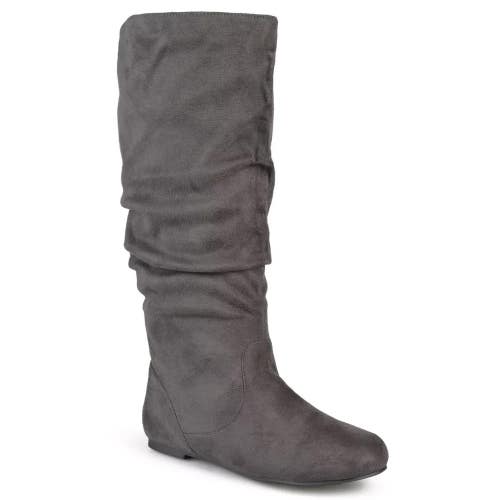 Journee Collection Rebecca Boots Womens US 7.5 Gray Faux Suede Knee High ZAP2152
