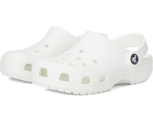 Crocs Classic 206991-100 Clogs Kids US 11 White Round Toe Casual Shoes VER1308