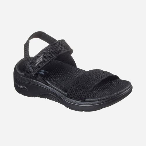 Skechers Go Walk Arch Fit 2.0 140874-BBK Women's US 11 Black Knit Sandal ZAP2096
