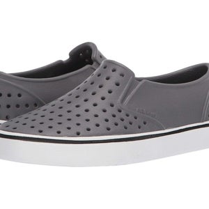Native Shoes Miles Sneakers Mens 6 Dublin Gray Perforated Slip On Shoes ZAP2094