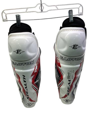 Used Bauer SUPREME Senior Shin Guards White And Red 15" 11347-S000226324