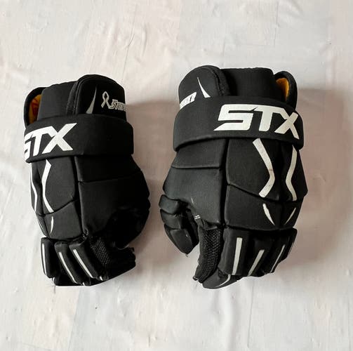 STX STINGER Lacrosse Gloves Junior kid's Black white size XS