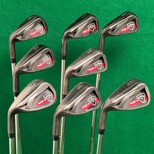 LH Callaway RAZR X Black 4-PW,SW Iron Set True Temper M-10 XP Steel Uniflex