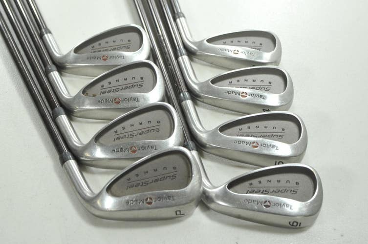 TaylorMade Burner SuperSteel 3-PW Iron Set Stiff Flex RH 90g Graphite # 210346