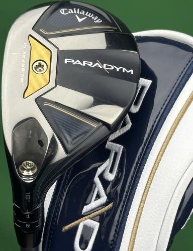 Callaway Paradym Rescue 3-Hybrid 3H 18* LEFT Hand HZRDUS Stiff Flex w/ Cover LH