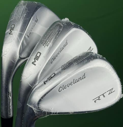 Cleveland RTZ Tour Satin Wedge Set 52-10, 56-10, 60-10 Steel DG Spinner LH NEW!