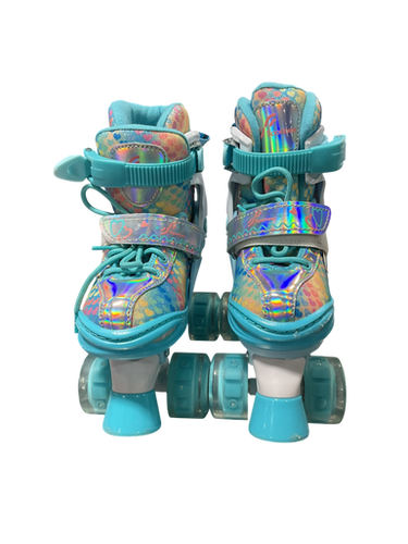 Used SPORTNEER QUAD SKATE Child Rec Fitness Skates Carolina Blue Adjustable 11834-S000046165