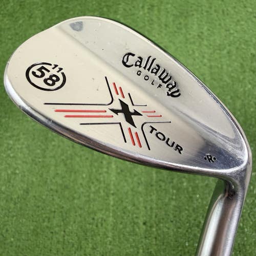 Callaway X Tour Chrome Forged 58 11 Lob Wedge Steel Wedge Flex Shaft RH 35