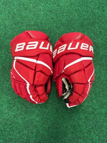 Red Junior Bauer Vapor 3X Pro Gloves 12" (Used)