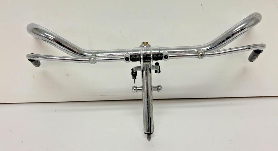 Vintage 2M 50cm Silver Steel Cruiser Bike Handlebar Quill Stem Rod Brake Levers