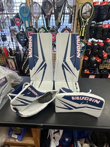 24" +2 Vaughn SLR4 Regular Goalie Full Set (New) White/Blue/Pink