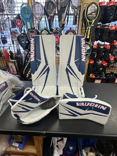 24" +2 Vaughn SLR4 Regular Goalie Full Set (New) White/Blue/Pink