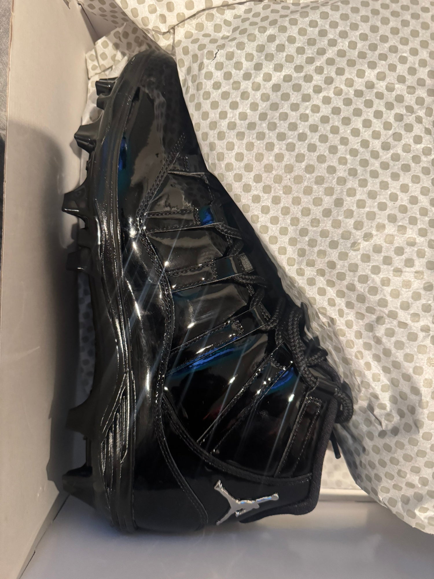 all black jordan 11 cleats