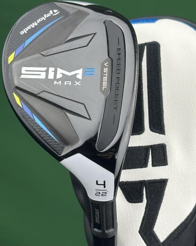 TaylorMade SIM2 Max Rescue 4-Hybrid 4H 22* Stiff Flex Ventus Blue w/ Cover NICE!
