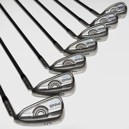 Ping G Black Dot Iron Set 5-9, PW, UW Right Handed Stiff Flex Graphite Shafts